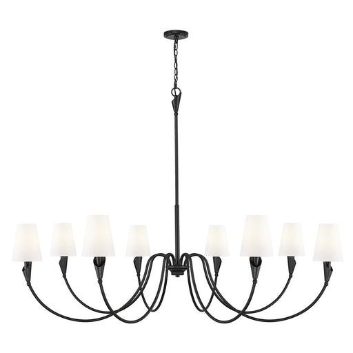 Z-Lite Claudelle 8 Light Chandelier, Matte Black/White - 4014-65MB