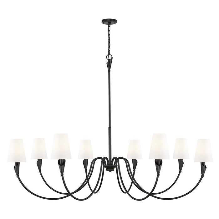 Z-Lite Claudelle 8 Light Chandelier, Matte Black/White - 4014-65MB