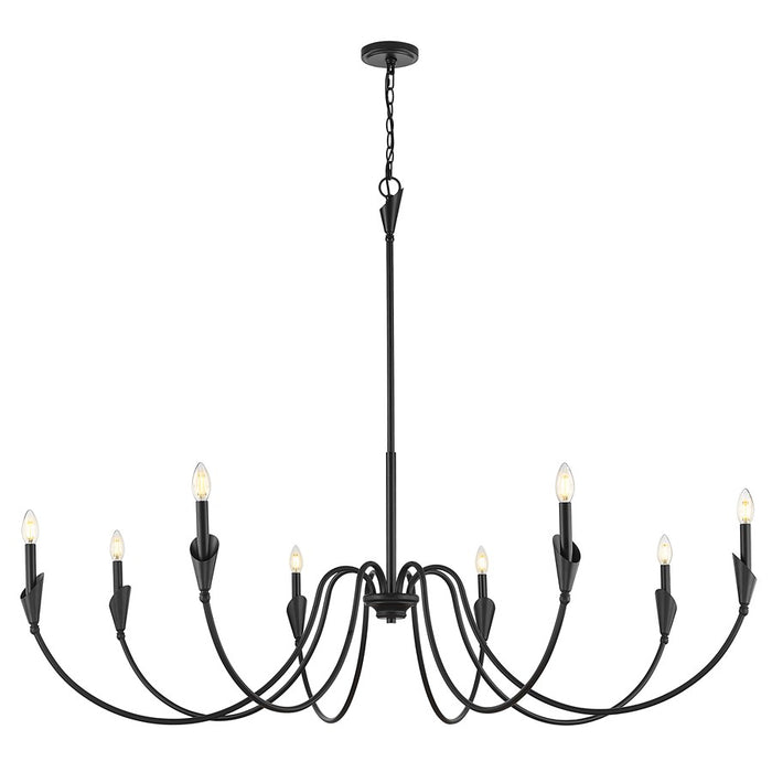 Z-Lite Claudelle 8 Light Chandelier, Matte Black/White