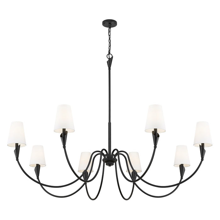 Z-Lite Claudelle 8 Light Chandelier, Matte Black/White