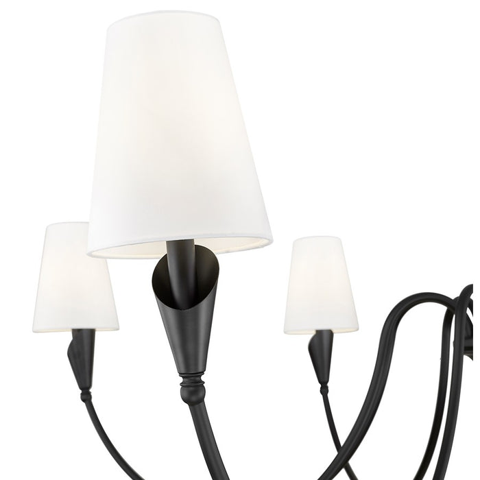 Z-Lite Claudelle 8 Light Chandelier, Matte Black/White
