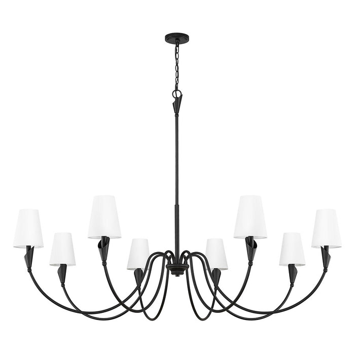 Z-Lite Claudelle 8 Light Chandelier, Matte Black/White