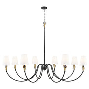 Z-Lite Claudelle 8Lt Chandelier, Matte Black/Modern Gold/White - 4014-65MB-MGLD