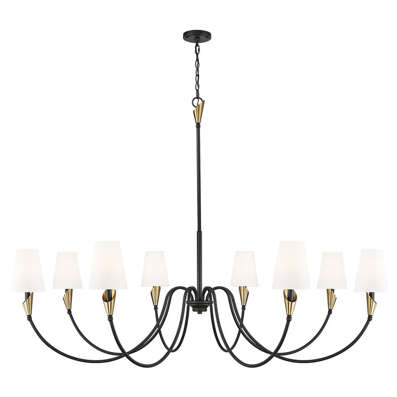Z-Lite Claudelle 8Lt Chandelier, Matte Black/Modern Gold/White - 4014-65MB-MGLD