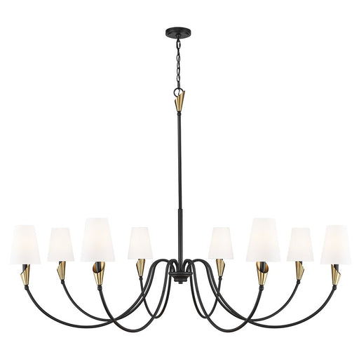 Z-Lite Claudelle 8Lt Chandelier, Matte Black/Modern Gold/White - 4014-65MB-MGLD