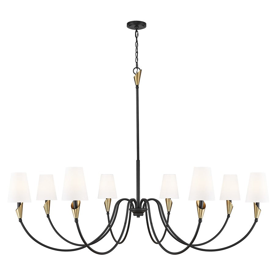 Z-Lite Claudelle 8Lt Chandelier, Matte Black/Modern Gold/White - 4014-65MB-MGLD