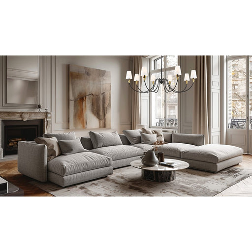 Z-Lite Claudelle 8Lt Chandelier, Matte Black/Modern Gold/White