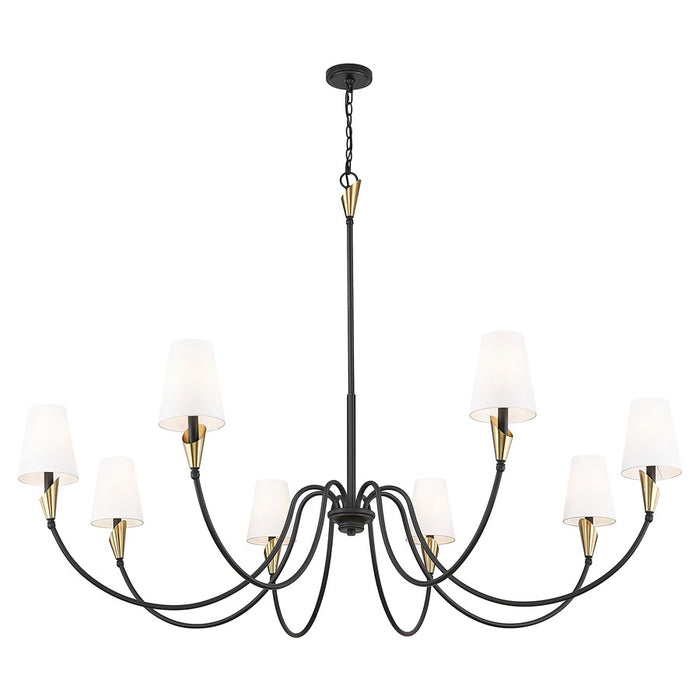 Z-Lite Claudelle 8Lt Chandelier, Matte Black/Modern Gold/White