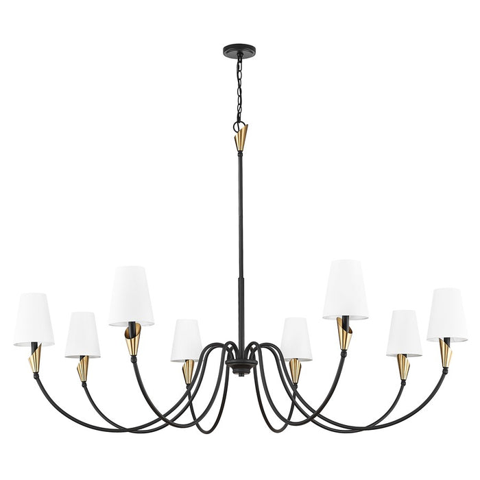 Z-Lite Claudelle 8Lt Chandelier, Matte Black/Modern Gold/White