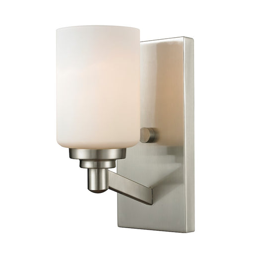 Z-Lite Montego 1 Light Wall Sconce, Brushed Nickel, Matte Opal - 410-1S