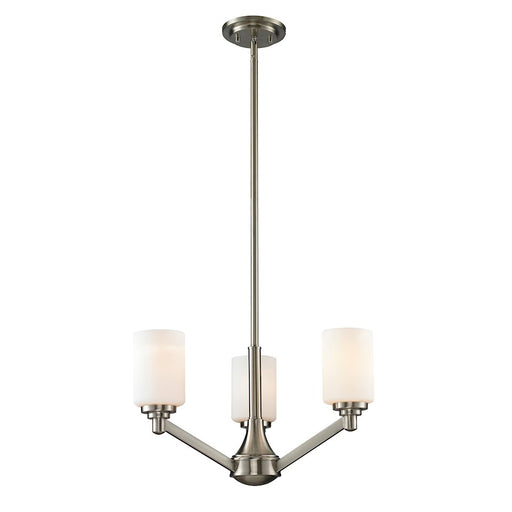 Z-Lite Montego 3 Light Chandelier, Brushed Nickel, Matte Opal - 410-3