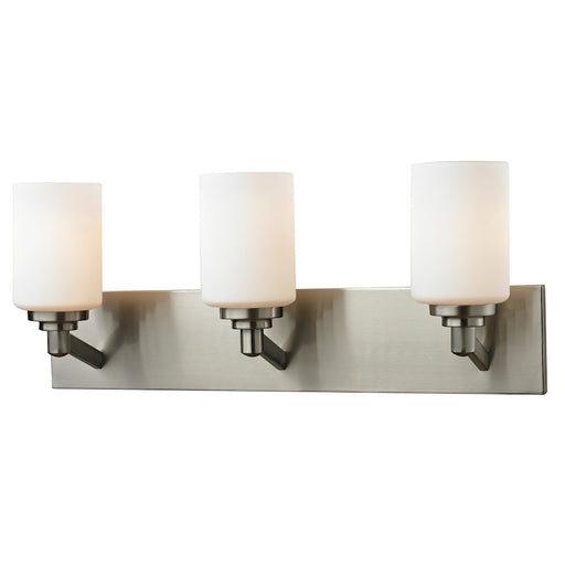Z-Lite Montego 3 Light Vanity, Brushed Nickel, Matte Opal - 410-3V