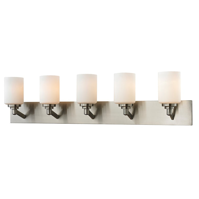 Z-Lite Montego 5 Light Vanity, Brushed Nickel, Matte Opal - 410-5V