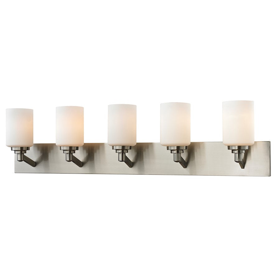Z-Lite Montego 5 Light Vanity, Brushed Nickel, Matte Opal - 410-5V