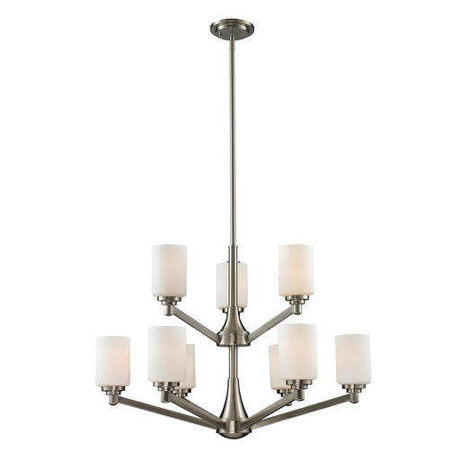 Z-Lite Montego 9 Light Chandelier, Brushed Nickel, Matte Opal - 410-9