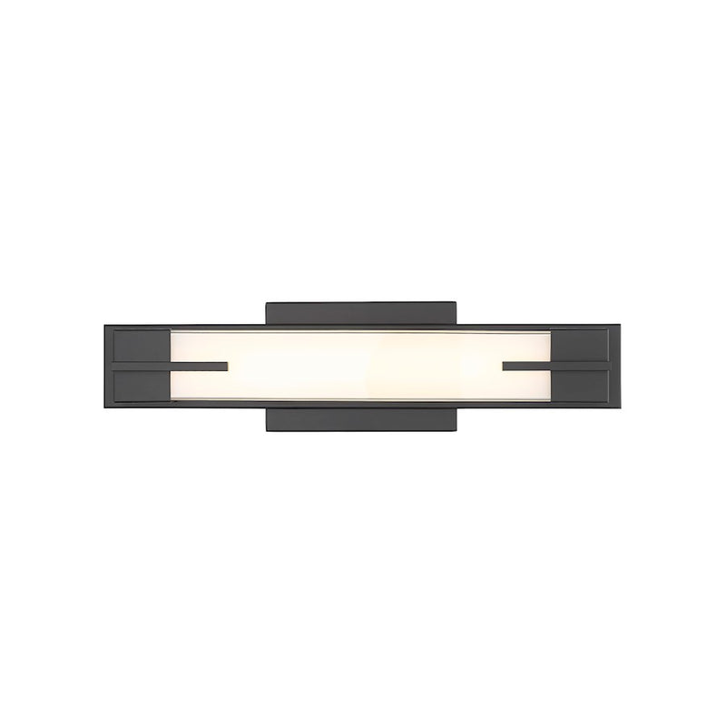 Z-Lite Chase 1 Light 18" Vanity, Matte Black/Gloss Opal