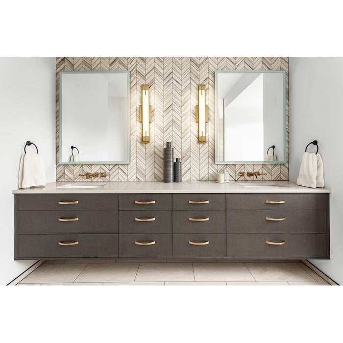 Z-Lite Chase 1 Light 23" Vanity, Modern Gold/Gloss Opal