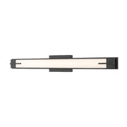 Z-Lite Chase 1 Light 33" Vanity, Matte Black/Gloss Opal - 4100-33W-MB-LED