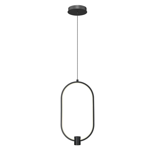 Z-Lite Saros 1 Light 10" Pendant, Matte Black/White - 4101-10MB-LED