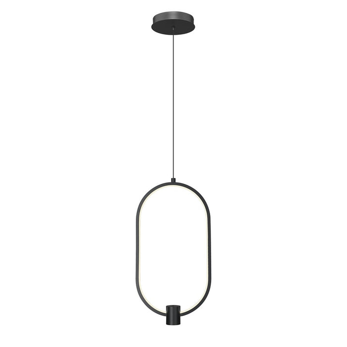 Z-Lite Saros 1 Light 10" Pendant, Matte Black/White - 4101-10MB-LED