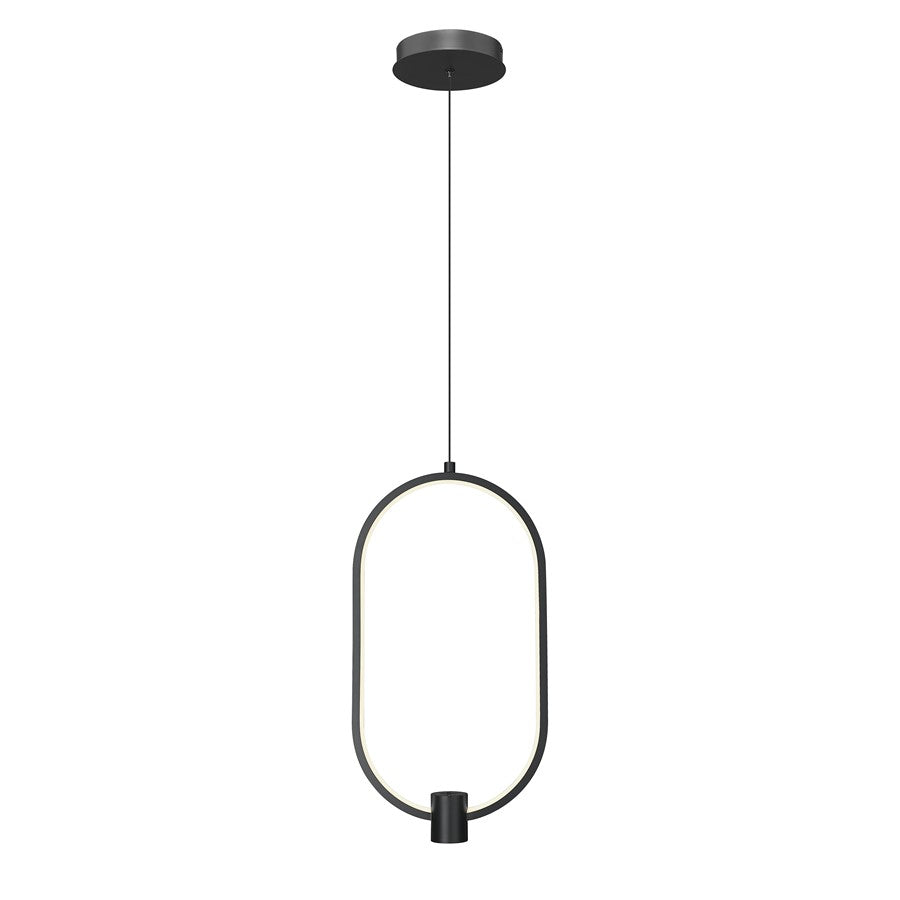 Z-Lite Saros 1 Light 10" Pendant, Matte Black/White - 4101-10MB-LED