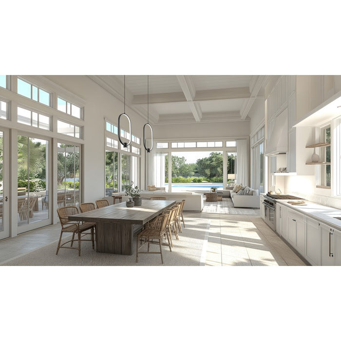 Z-Lite Saros 1 Light 10" Pendant, Matte Black/White