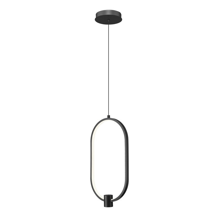 Z-Lite Saros 1 Light 10" Pendant, Matte Black/White