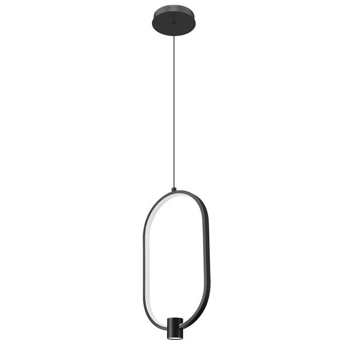Z-Lite Saros 1 Light 10" Pendant, Matte Black/White