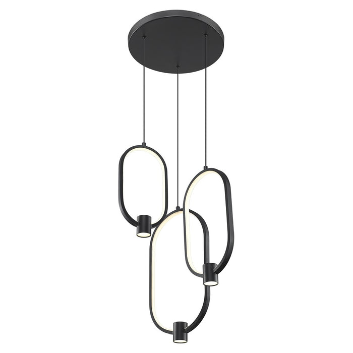 Z-Lite Saros 1 Light 14" Chandelier, Matte Black/White