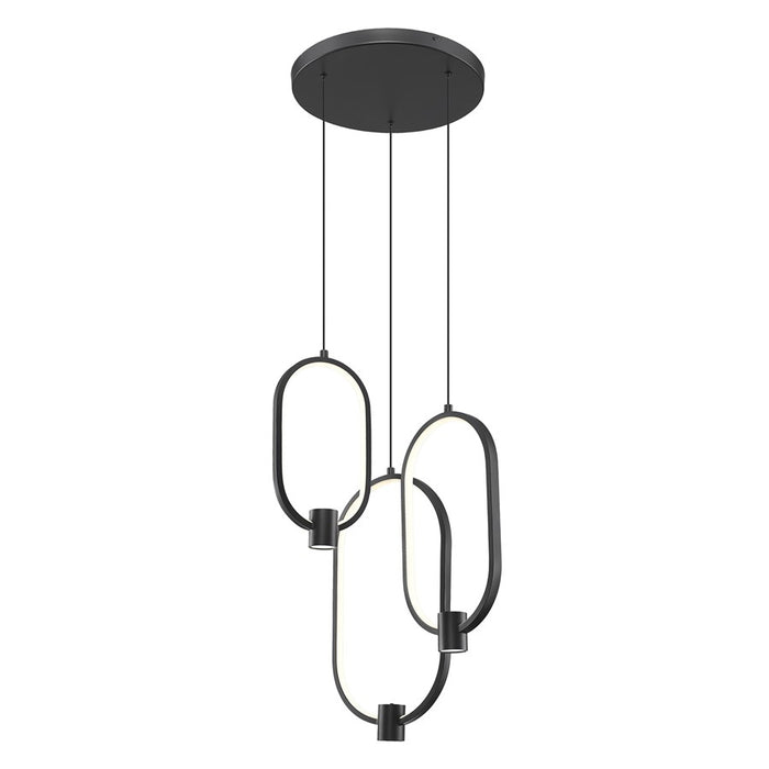 Z-Lite Saros 1 Light 14" Chandelier, Matte Black/White