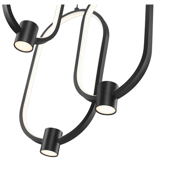 Z-Lite Saros 1 Light 14" Chandelier, Matte Black/White