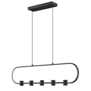 Z-Lite Saros 1 Light 42" Linear Chandelier, Matte Black/White - 4101-42L-MB-LED