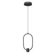 Z-Lite Saros 1 Light 7" Pendant, Matte Black/White - 4101-7MB-LED