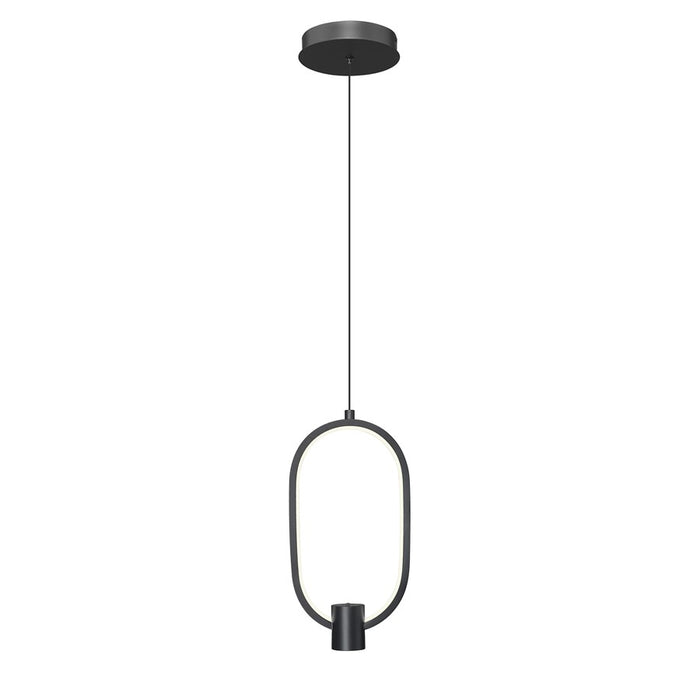 Z-Lite Saros 1 Light 7" Pendant, Matte Black/White - 4101-7MB-LED
