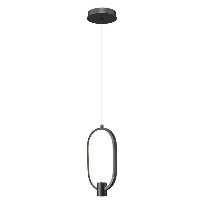 Z-Lite Saros 1 Light 7" Pendant, Matte Black/White