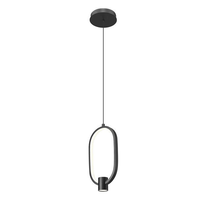Z-Lite Saros 1 Light 7" Pendant, Matte Black/White
