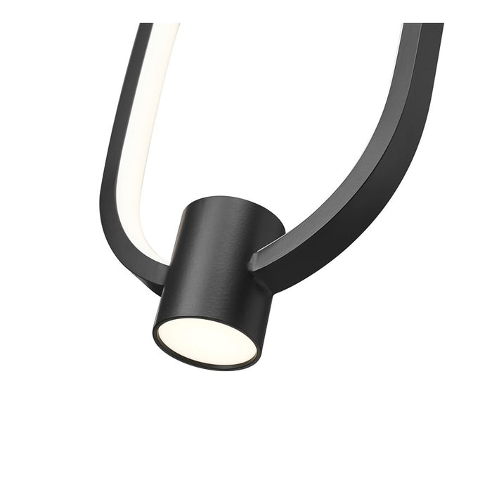 Z-Lite Saros 1 Light 7" Pendant, Matte Black/White