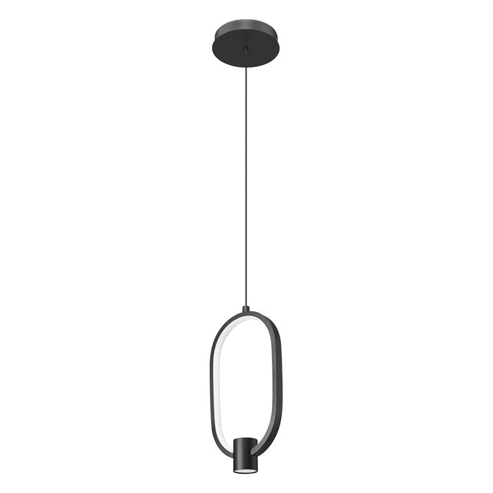 Z-Lite Saros 1 Light 7" Pendant, Matte Black/White