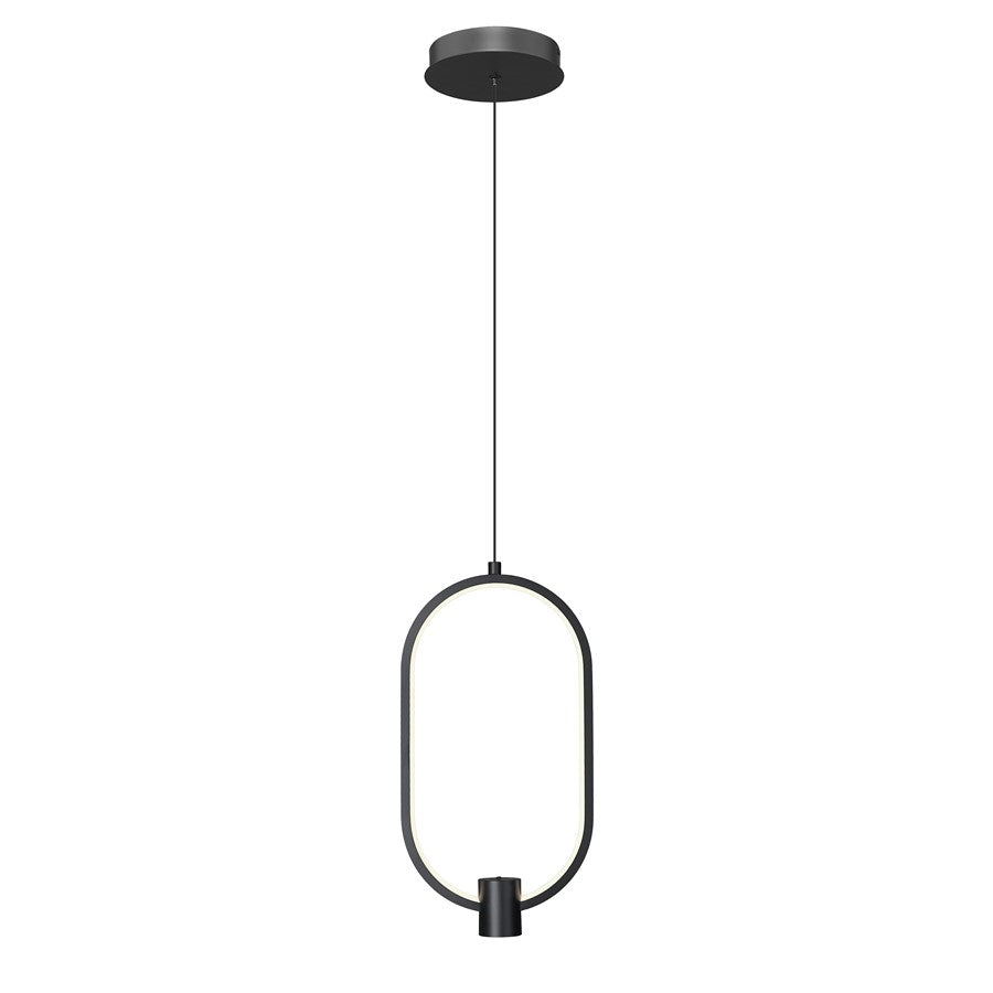 Z-Lite Saros 1 Light 9" Pendant, Matte Black/White - 4101-8MB-LED