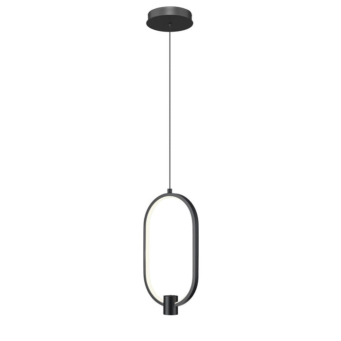 Z-Lite Saros 1 Light 9" Pendant, Matte Black/White
