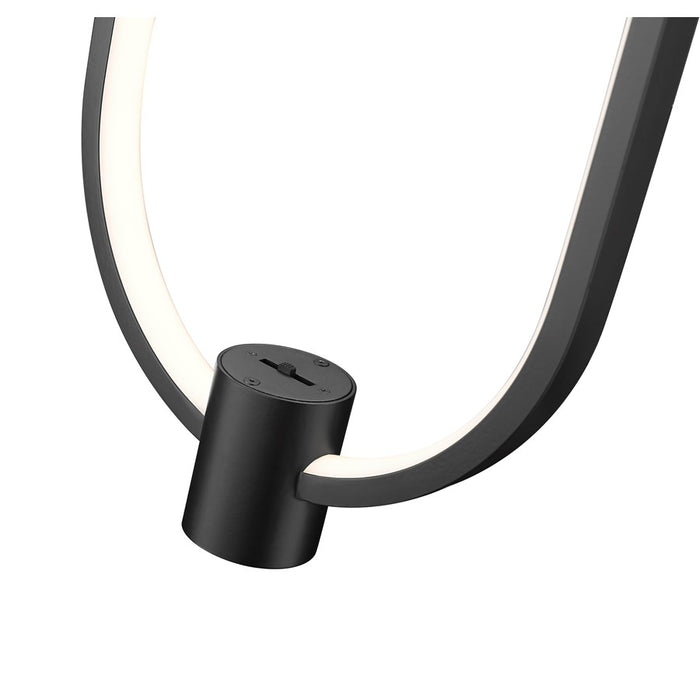 Z-Lite Saros 1 Light 9" Pendant, Matte Black/White