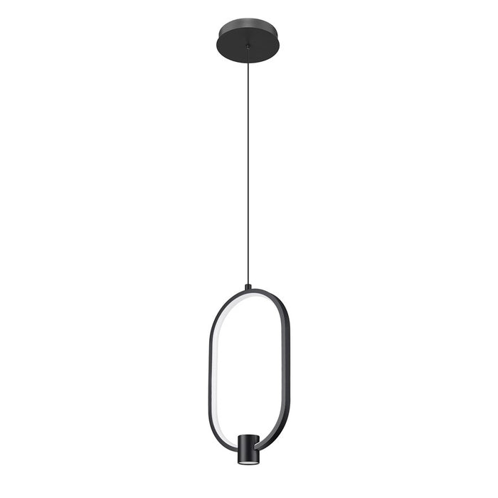 Z-Lite Saros 1 Light 9" Pendant, Matte Black/White