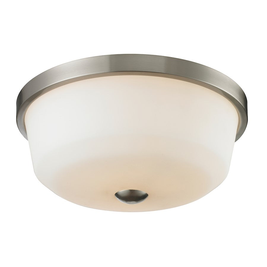 Z-Lite Montego 3 Light Flush Mount, Brushed Nickel, Matte Opal - 410F3