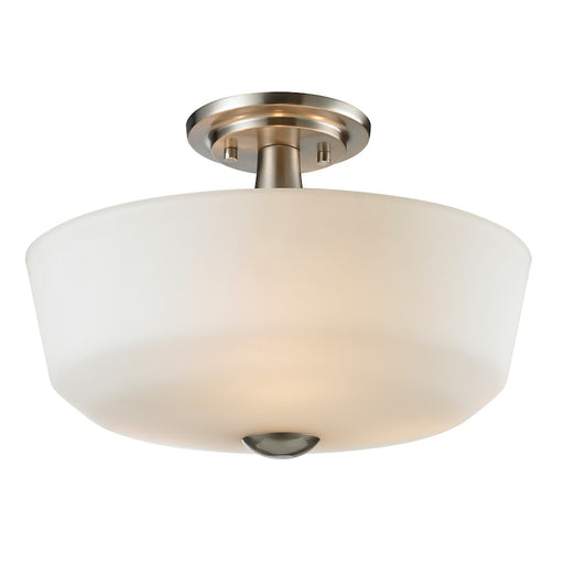 Z-Lite Montego 3 Light Semi Flush Mount, Brushed Nickel, Matte Opal - 410SF3