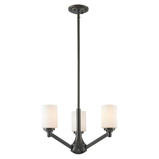 Z-Lite Montego 3 Light Chandelier, Coppery Bronze, Matte Opal - 411-3