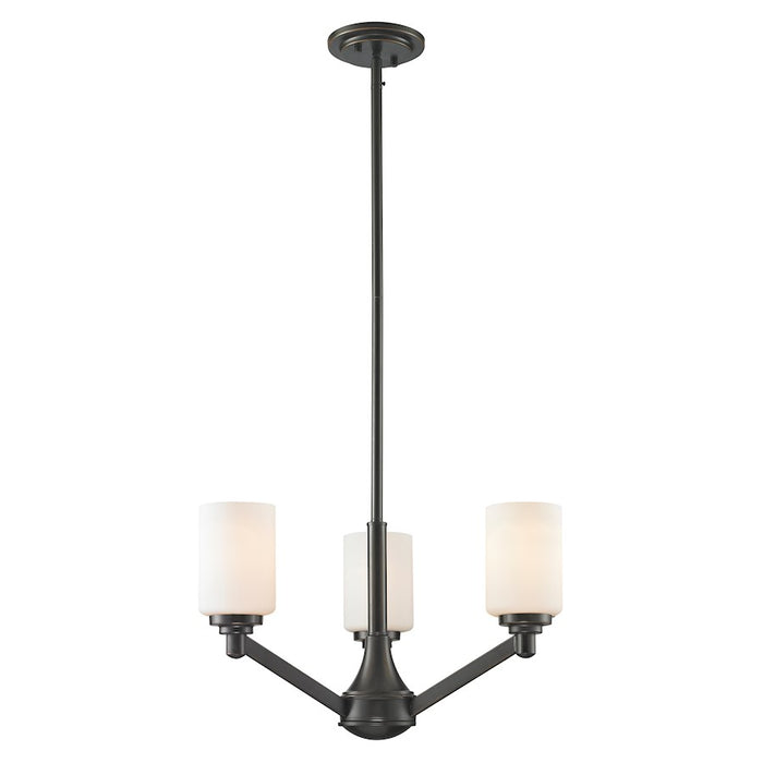 Z-Lite Montego 3 Light Chandelier, Coppery Bronze, Matte Opal - 411-3