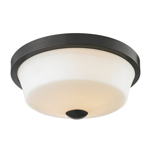 Z-Lite Montego 2 Light Flush Mount, Coppery Bronze, Matte Opal - 411F2