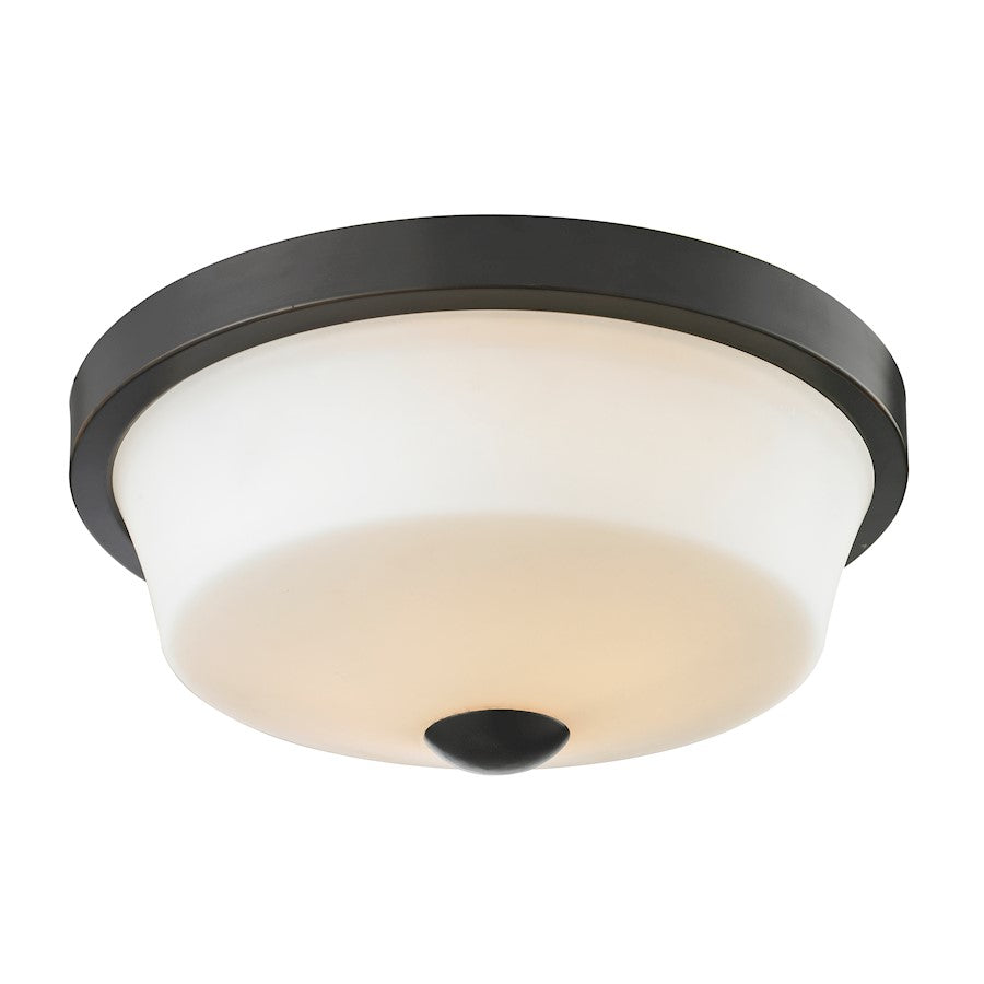 Z-Lite Montego 2 Light Flush Mount, Coppery Bronze, Matte Opal - 411F2