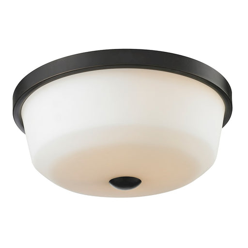 Z-Lite Montego 3 Light Flush Mount, Coppery Bronze, Matte Opal - 411F3