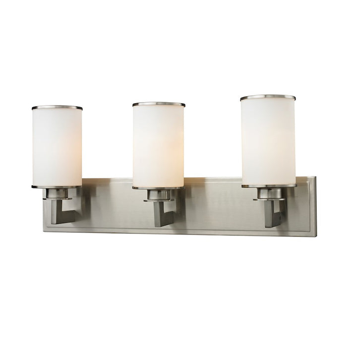Z-Lite Savannah 3 Light Vanity, Brushed Nickel, Matte Opal - 412-3V